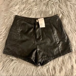H&M: Faux Leather High Waist Shorts
